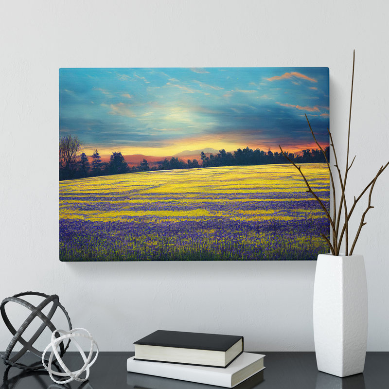 Entrancing Bluebell Field Sunrise - Wrapped Canvas, 50cm H x 76cm W x 3cm D