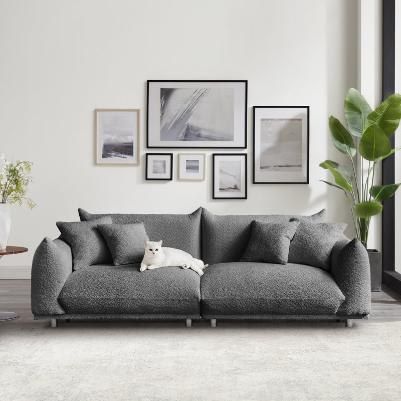 Canapé Arnya , Boucle gris, H 29 po x l 88,9 po x P 37 po, 3