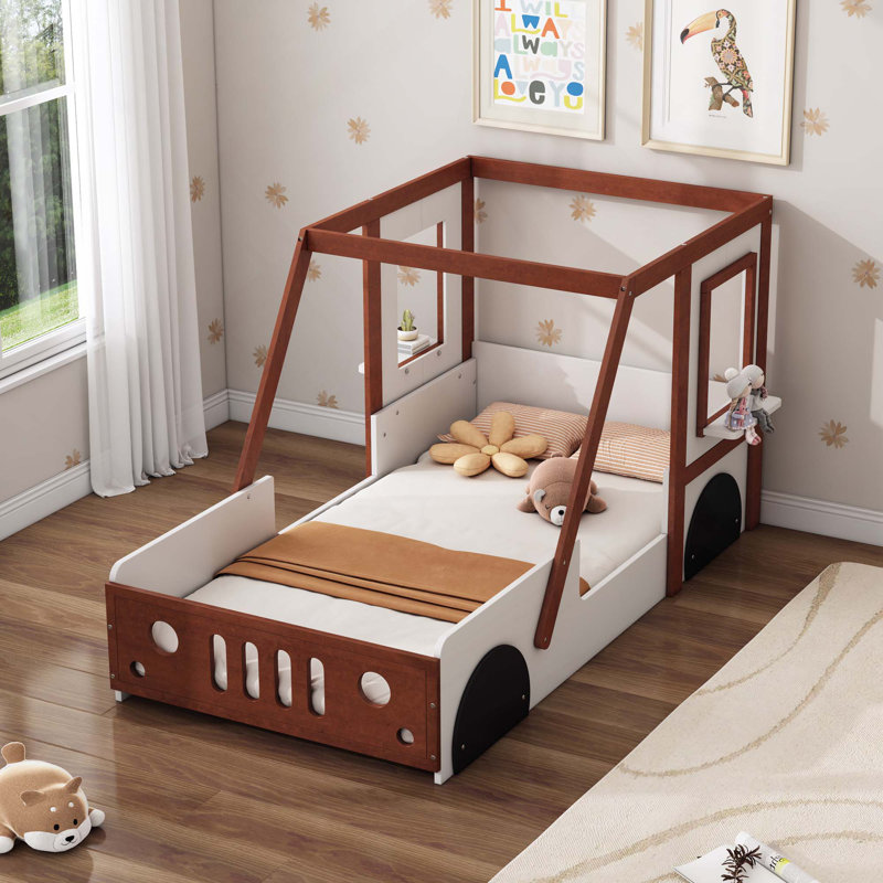Fun Play Design Car Shaped Platform Bed For Kids Boys Girls Teens