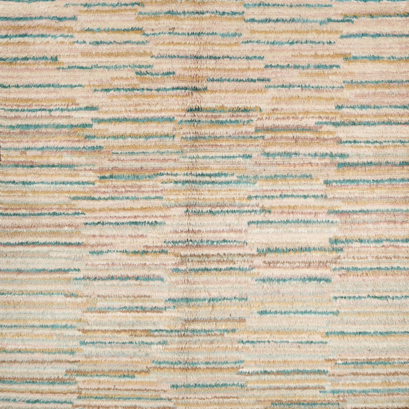 Tapis gris/beige/noir contemporain, Carré 5 pi