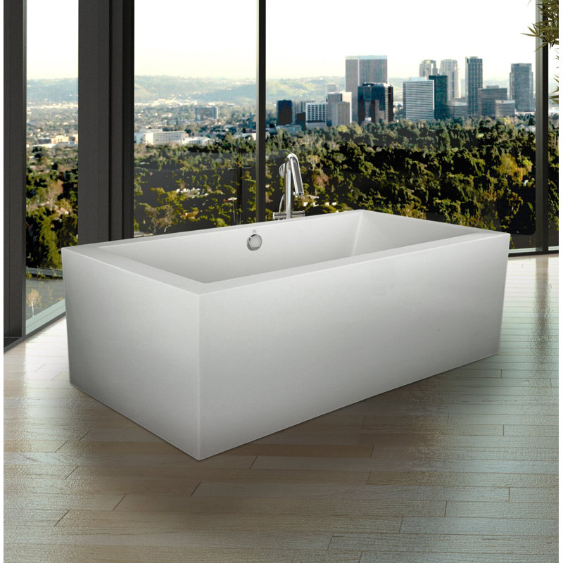 Chagall 66'' x 32'' Soaking Acrylic Bathtub, Matte Black