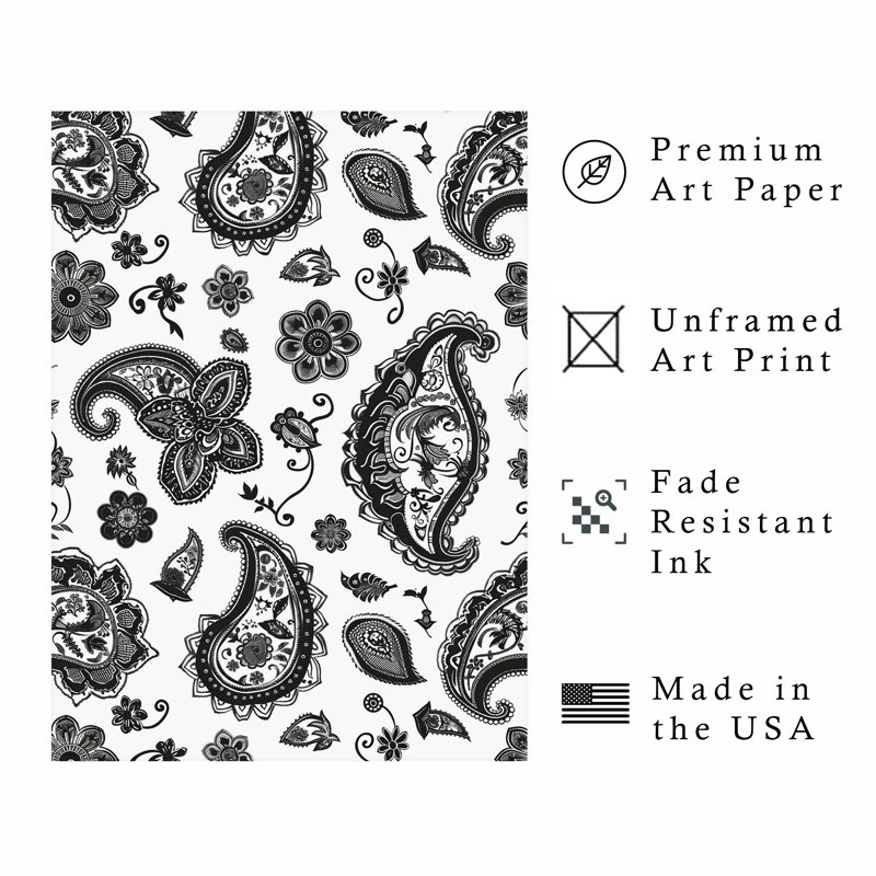 «Abstract Paisley Dreams», reproduction d'art moderne sans cadre II, H 30 po x l 20 po