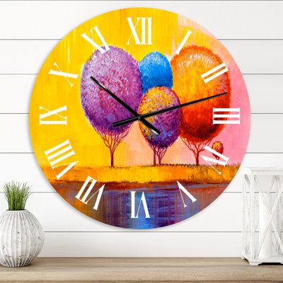 Autumn Fantasy Trees I - Modern Wall Clock