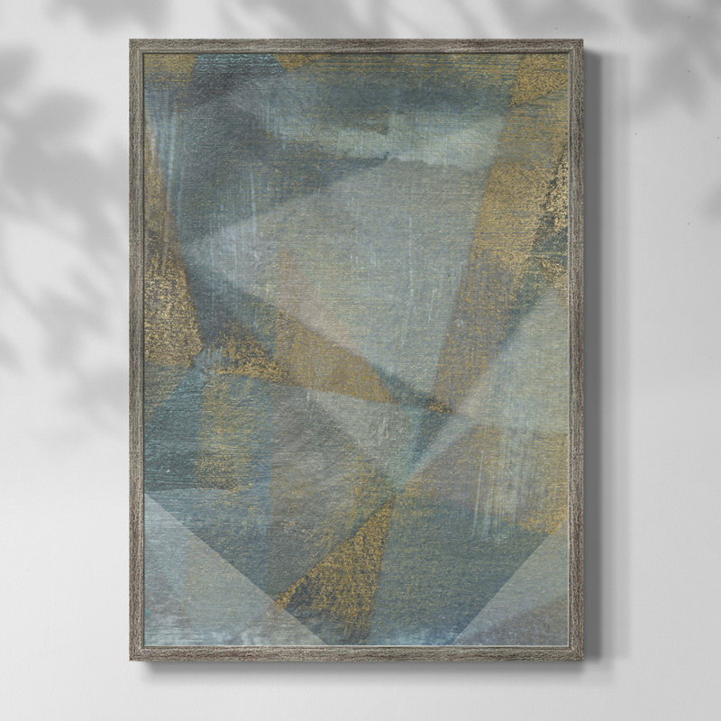 «Geometric Facets II», reproduction encadrée - bois massif, H 21 po x l 17 po