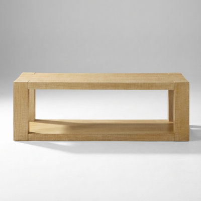 Contemporary Two-Tier Rectangular Coffee Table with Open Shelf Storage