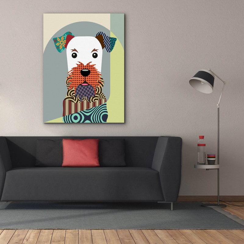 «Airedale Terrier Dog» par Lanre Adefioyue, H 54 po x l 40 po x P 1,5 po