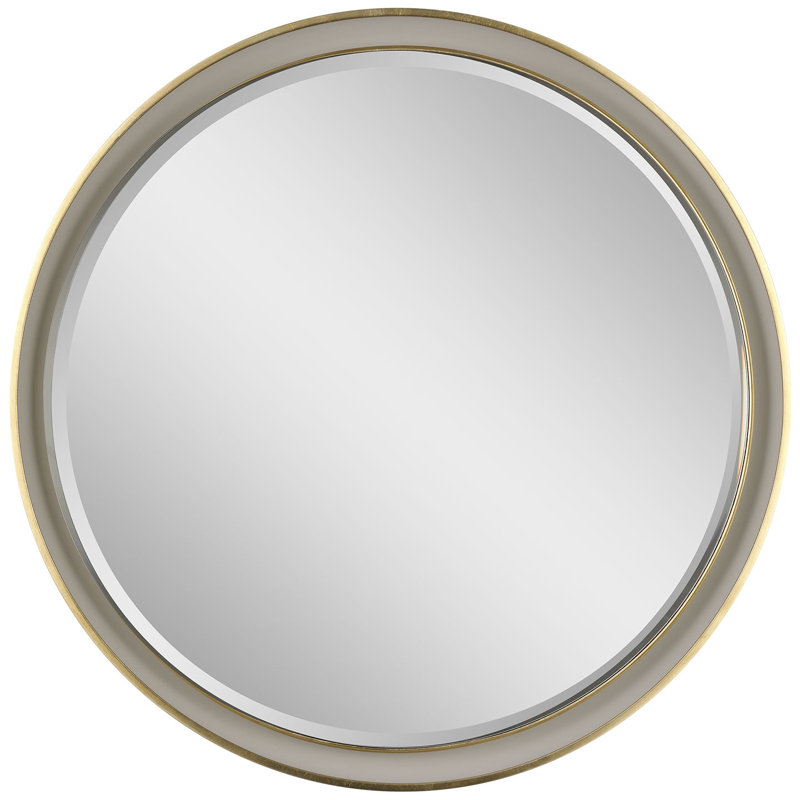 Tricia Illuminated Round Mirror, 30" x 30", Modern Iron/Gild