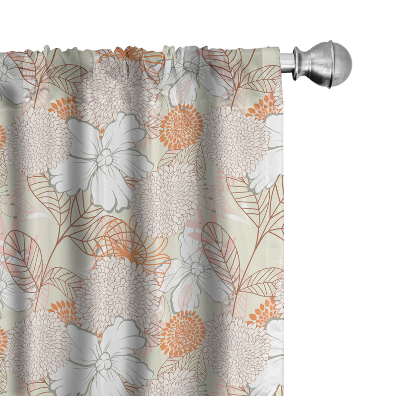 Floral Semi-Sheer Rod Pocket Curtain Panels, 28" x 84"