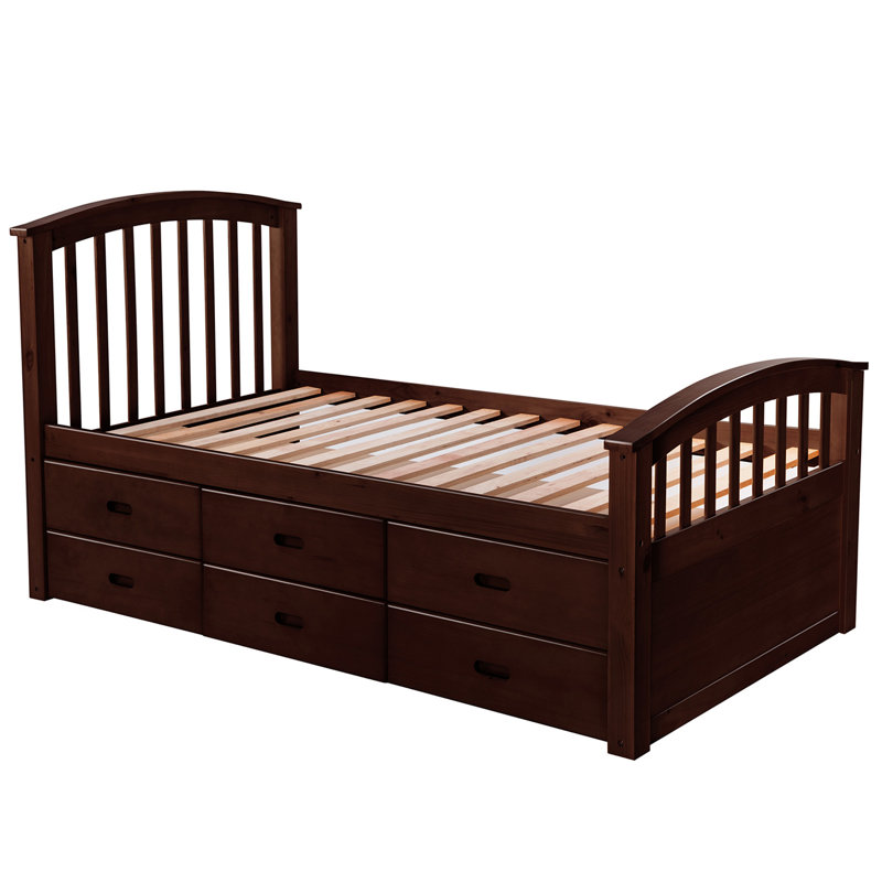 Lit standard avec rangement Hingham, Espresso