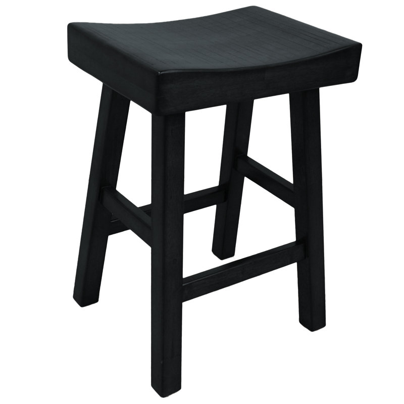 Christensen Solid Wood Counter Stool, Antique Black
