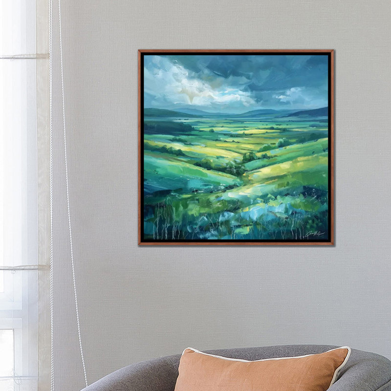 Irish Hills and Vallys - reproduction d'art murale encadrée, H 26 po x l 26 po, Reproduction encadrée sans passe-partout