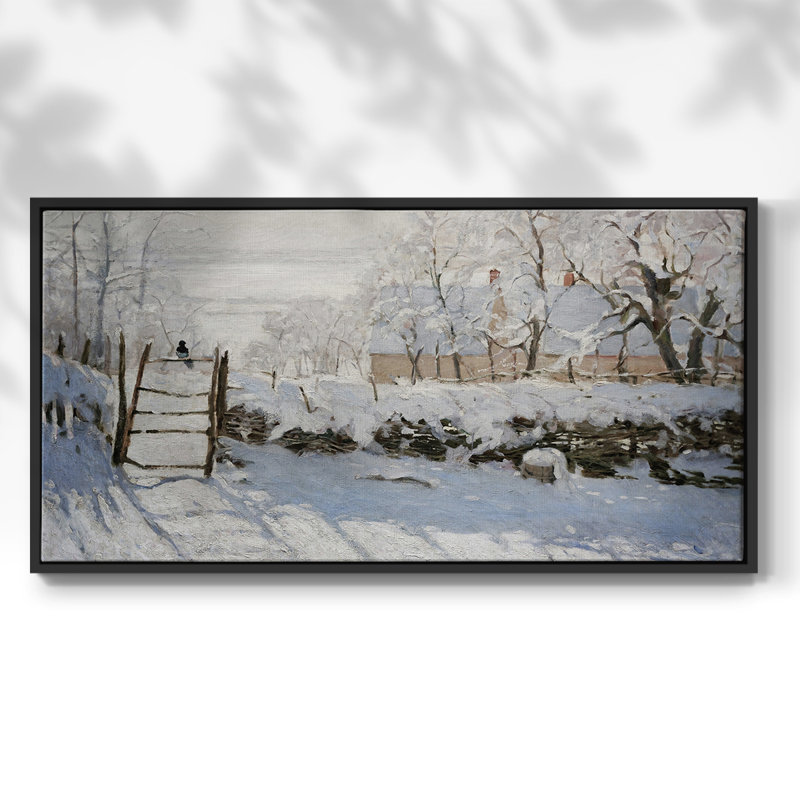 Série paysage - CDXIX - Toile tendue avec châssis, prête à accrocher, H 25 po x l 49 po, Noir