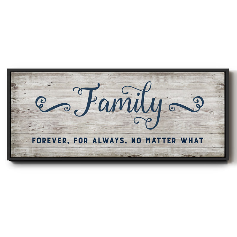 «Family Forever» - toile encadrée, H 8 po x l 20 po