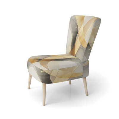 Chaise rembourrée abstraite moderne transitionnelle - chaise d'appoint Golden Intersection II