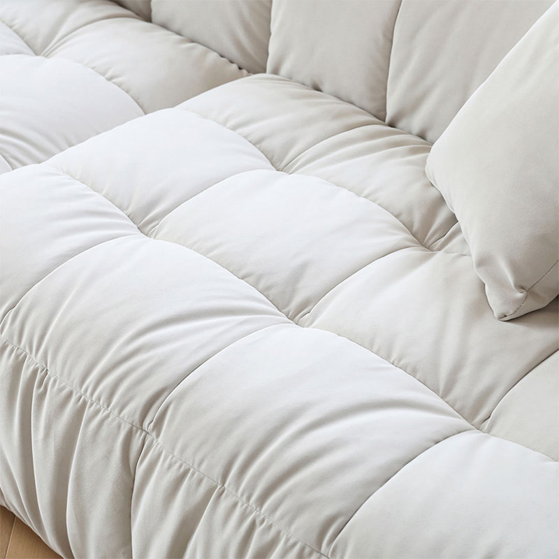 Coussin modulaire 112,60 po blanc 100% polyester, 25.98"H × 112.60"L × 42.13"W