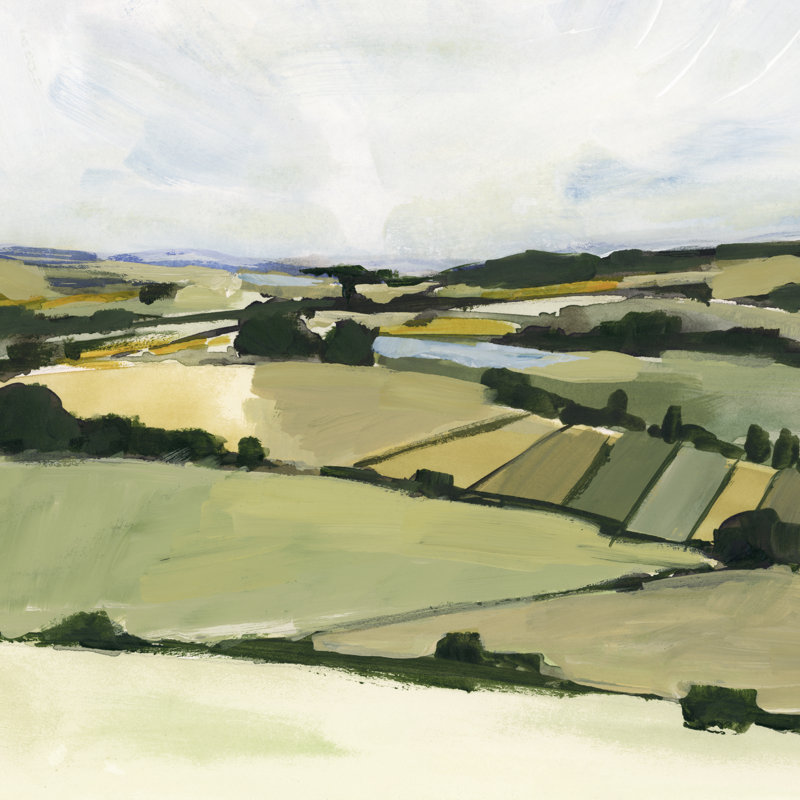 Patchy Landscape II by Victoria Barnes - Wrapped Canvas Painting, 91cm H x 91cm W x 3.8cm D