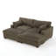 Canapé modulaire réversible 3 pièces rembourré en fausse fourrure de lapin brun clair avec repose-pieds 3 pièces-739848838-739848837
