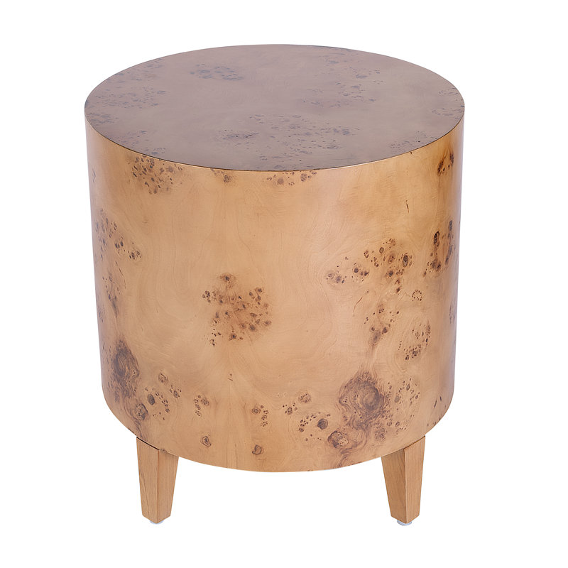 Billie Round Burl End Table, Brown