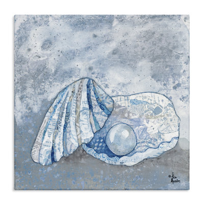 «Blue Abstract Clam Pearl» par Lisa Morales