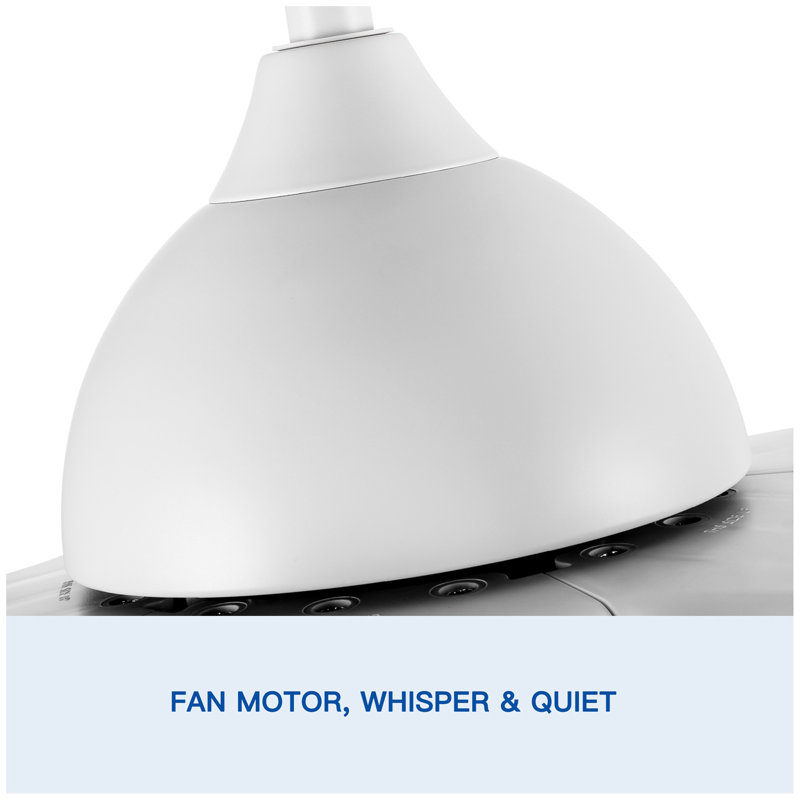 Éclairage de ventilateur de plafond moderne à DEL intégré avec lame en ABS, Blanc