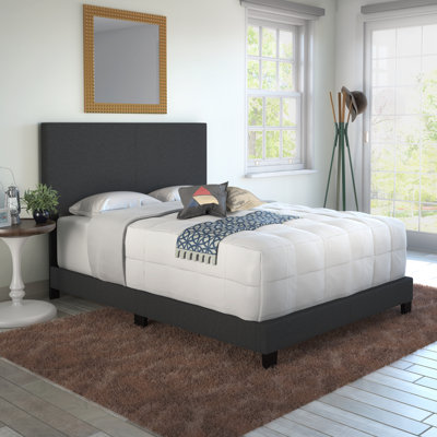 Boyd Sleep Milan Linen Fabric Upholstered Platform Bed Frame w/Adjustable Height Headboard, Strong Wood Slat Support, Box Spring/Foundation Required, by Boyd Sleep