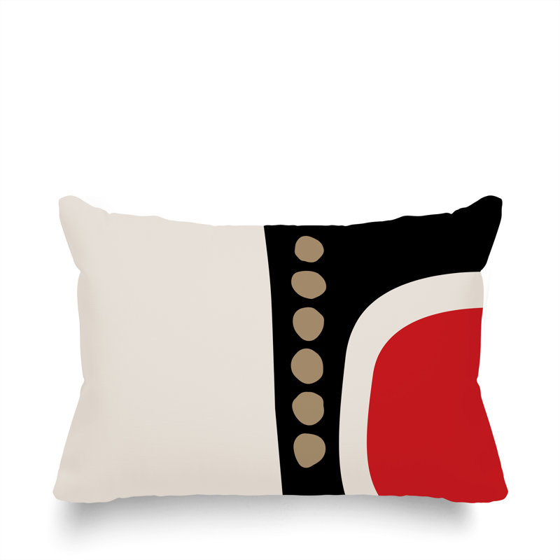 Coussin lombaire réversible intérieur / extérieur Sofi Minimalist, H 14 po x l 20 po, Rouge