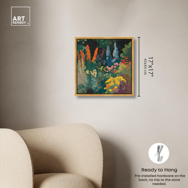 Art Remède, toile florale et nature Letchworth in Bloom III, 17" H x 17" W x 1.8" D, Framed Print without Mat, Gold