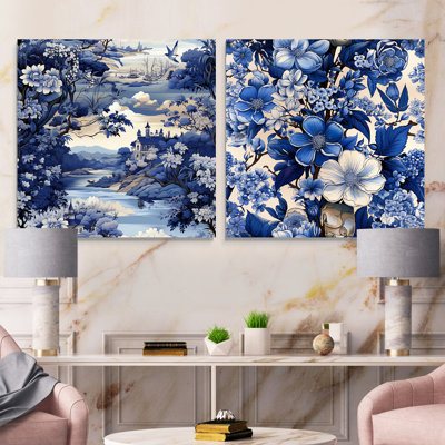 Fordwich - Ensemble de 2 peintures murales abstraites en acrylique