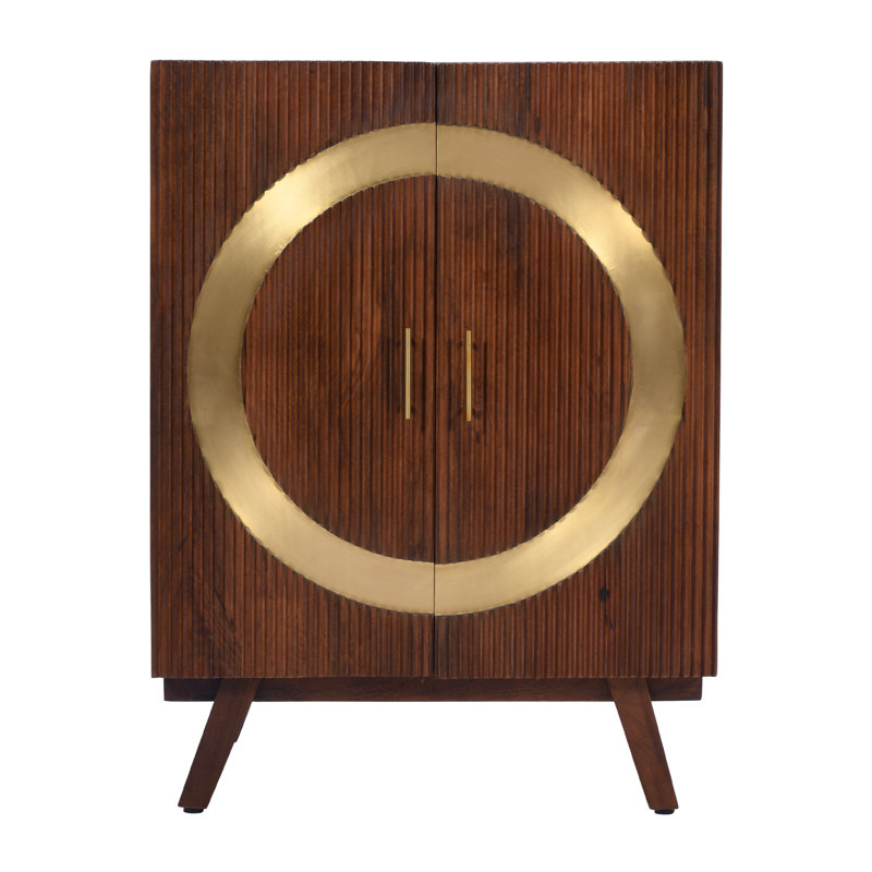 Zackeri 32'' Solid Wood Bar Cabinet