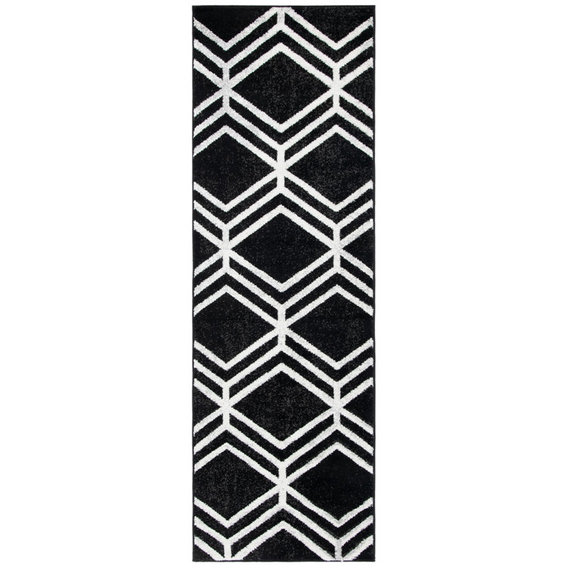 Tapis géométrique Adirondack Performance, Tapis de couloir 2 pi 6 po x 8 pi
