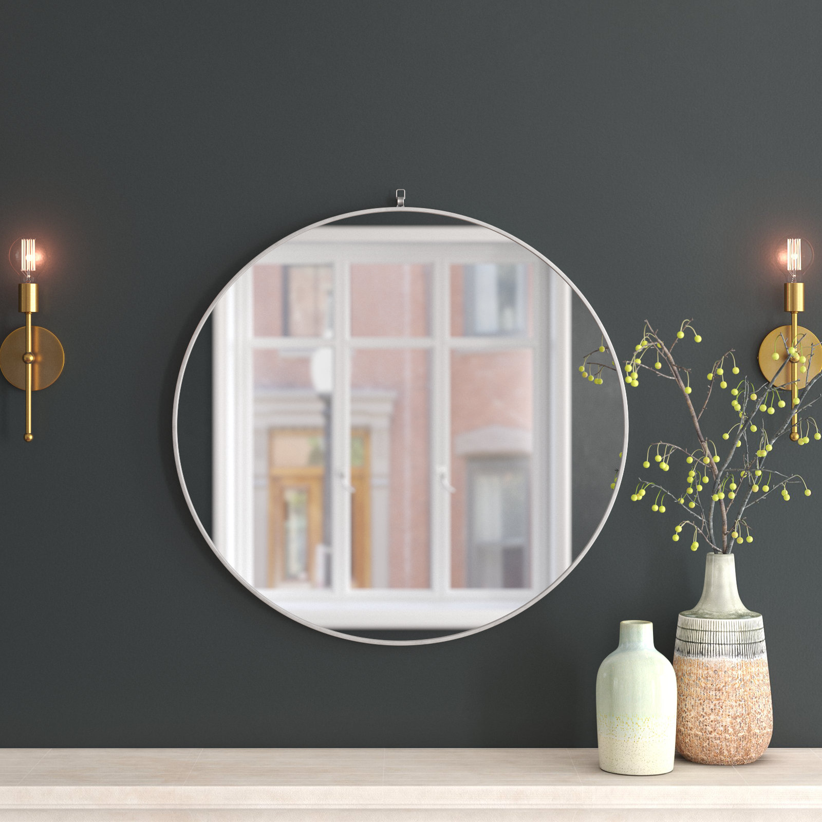Cassie Accent Mirror, Silver, 39" x 39"