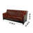 Retro Creative Casual Rivet Aluminum Sofa 77.56'' Faux Leather Sofa