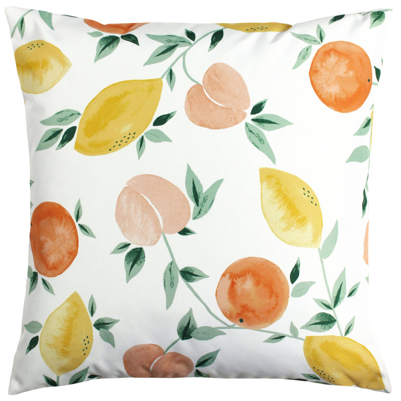 Les Fruits Indoor / Outdoor Floral Square Throw Pillow Cover