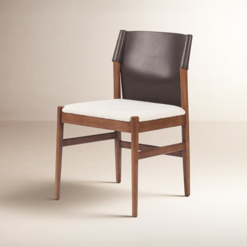 Vivica Side Chair in Espresso/Cardiff Cream, Espresso Leather Blend//Cardiff Cream
