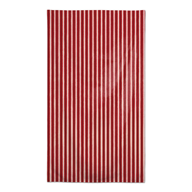 Nappe rectangulaire à rayures en polyester, Rouge