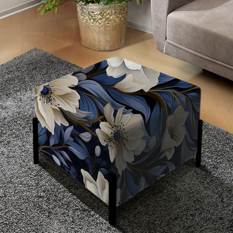 Twilight Whispers Moody Patterns - Repose-pieds carré floral
