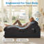 Chaise longue en velours S-Curve, gris foncé-918982954
