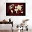 «White on Red World Map», reproduction sur toile-1248619443