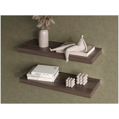 Tablette flottante Dallas, salon, noyer foncé