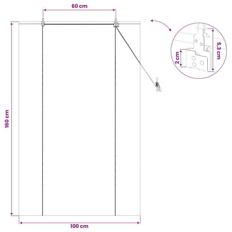 Bamboo Roller Blind, 100 cm W x 160 cm L