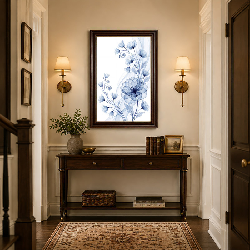 Art mural sur toile bleu, 18"H x 12"W