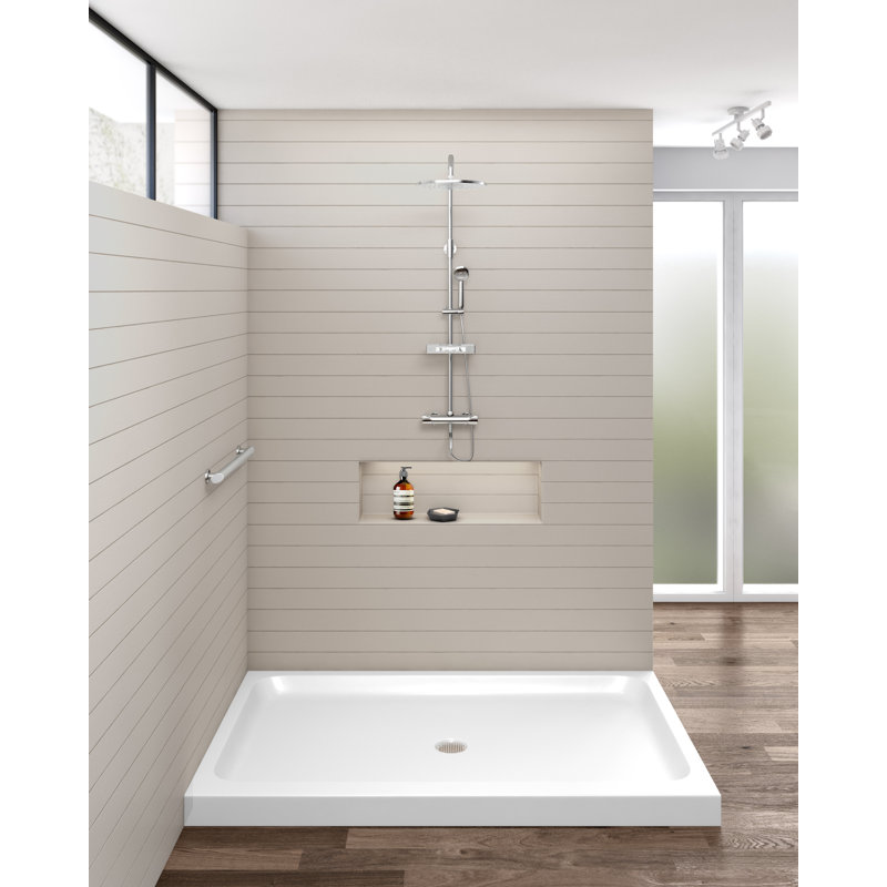 Base de douche à double seuil l 60 po x P 36 po, Gauche