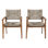 Chaise de salle à manger d'extérieur durable avec structure en bois d'acacia, siège en osier tissé à la main, meubles de jardin de patio