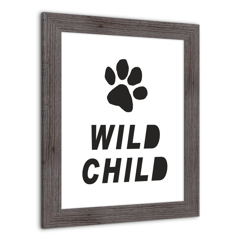 «Wild Child», art encadré simple, H 20 po x l 16 po x P 0,75 po, Cadre gris