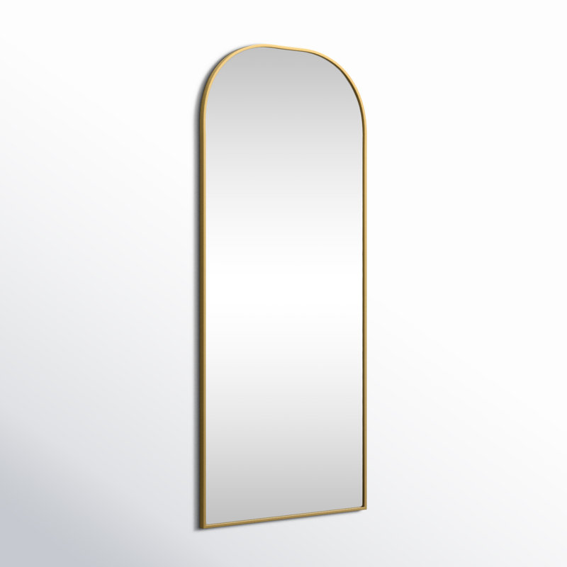 Sabine Metal Wide Arch Wall Mirror, 66" x 28", Brass