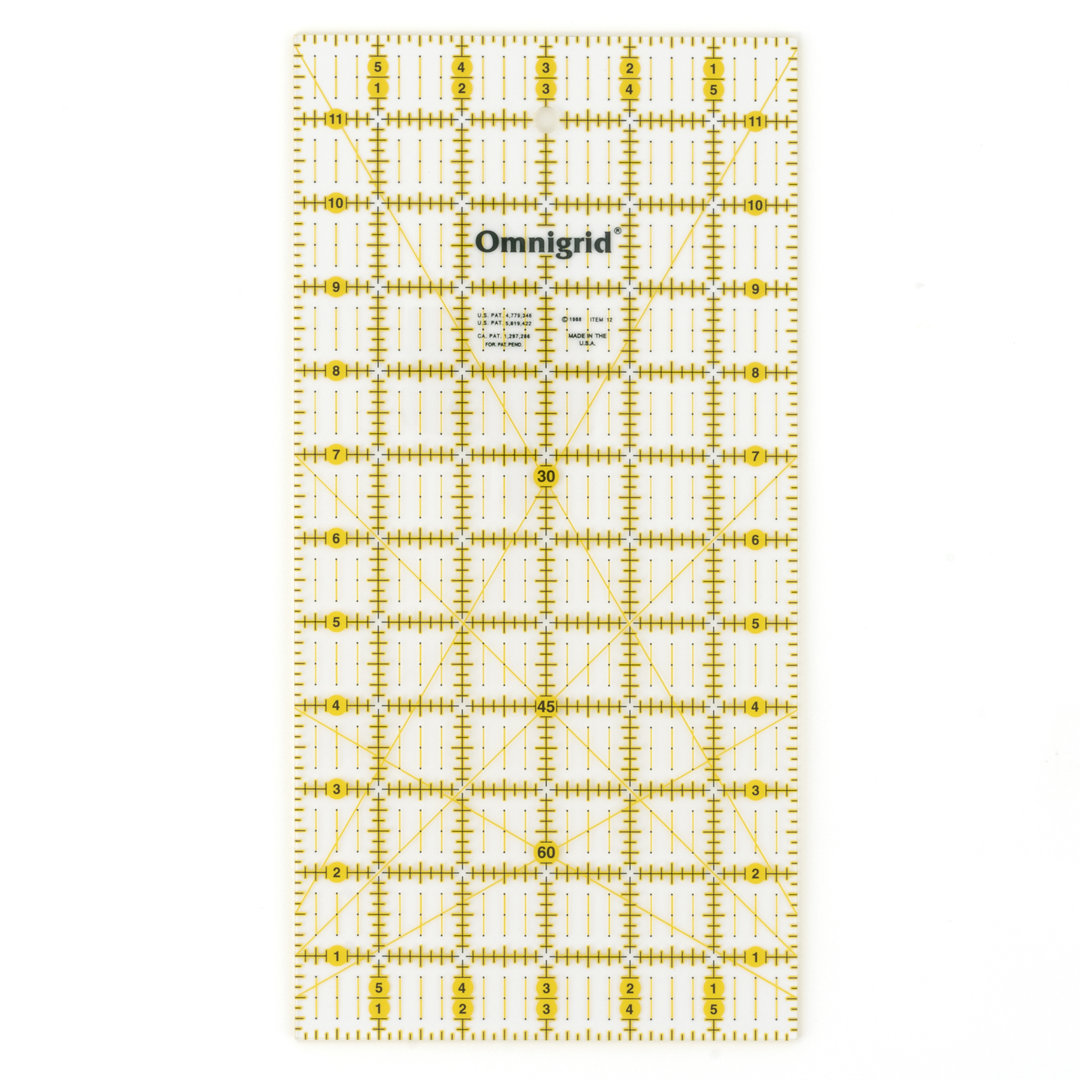 Omnigrid 6" x 12" Rectangle Quilting and Sewing Ruler Omnigrid