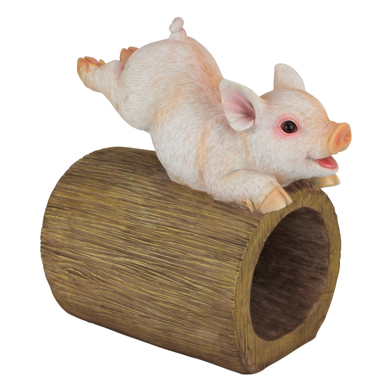 Gutter Guardians Hog Wild Pouncing Pig Downspout Statue
