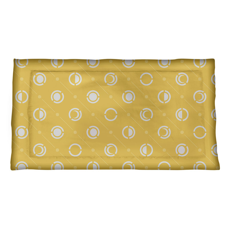 Taie décorative oreiller Classic Moon phases, Roi, Polyester, Blanc/jaune