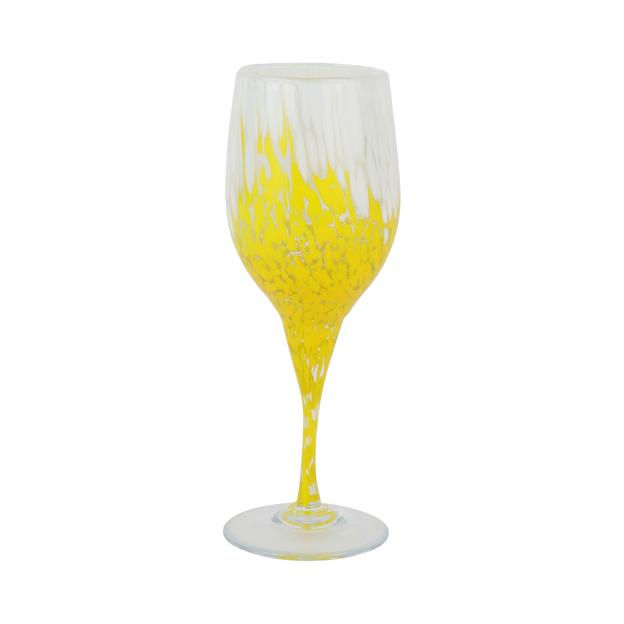 Handblown Yellow Colored Stemless Wine Glass