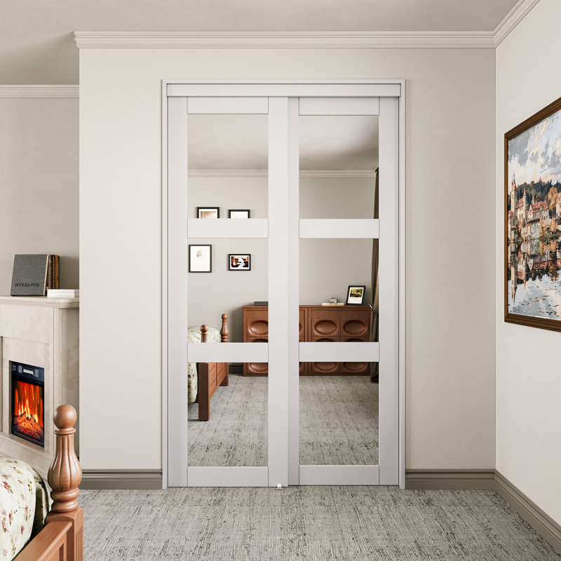 Ensemble de portes coulissantes pour garde-manger et garde-robe de 80 po H avec quincaillerie, 48 po x 80 po